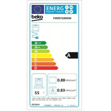 Beko FSM57100GW Κουζίνα 55lt με Κεραμικές Εστίες Π50εκ. Λευκή Beko FSM57100GW Κουζίνα 55lt με Κεραμικές Εστίες Π50εκ. Λευκή